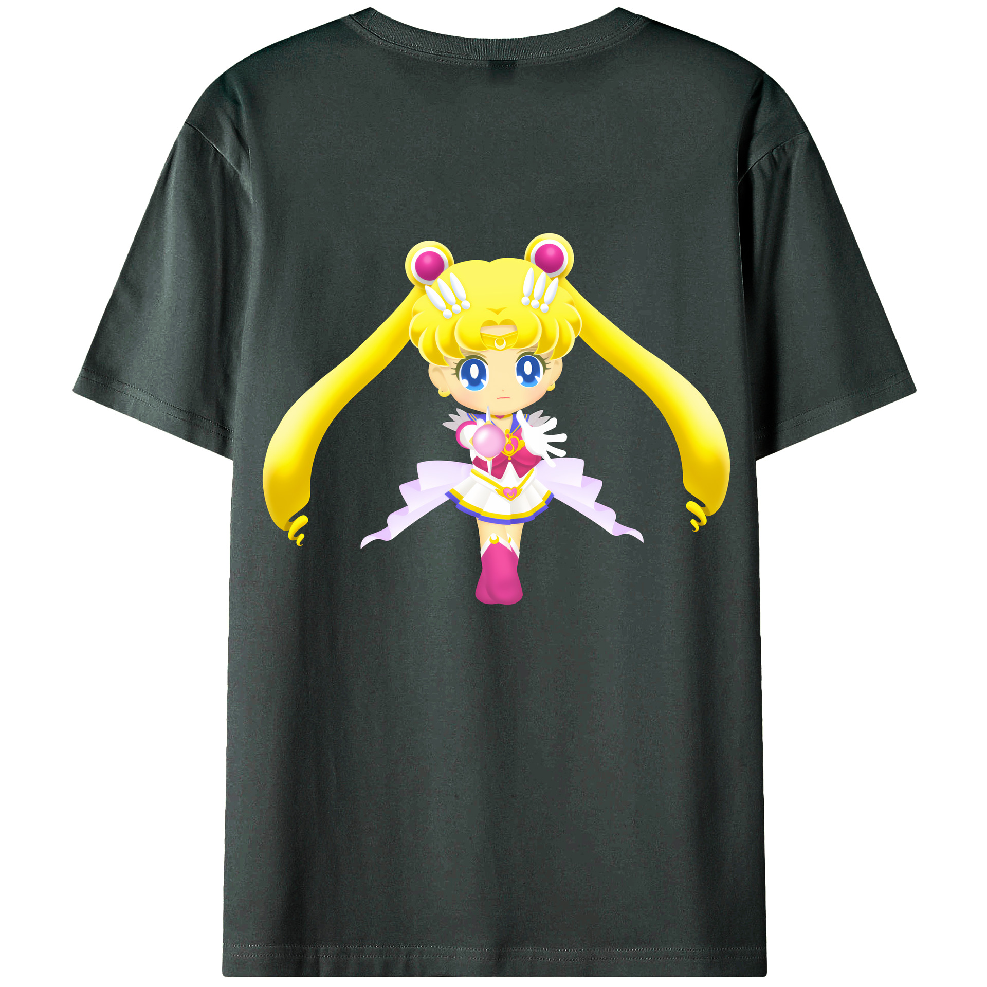 （画像用） 美少女戦士セーラームーン 月野 うさぎ つきの うさぎ Sailor Moon Tsukino Usagi 綿100％ メンズ半袖Tシャツ（バックプリント） 通気性